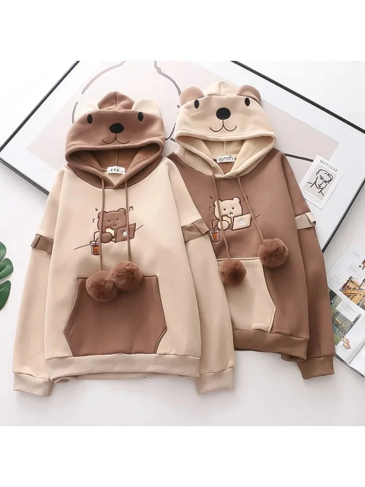 Cozy Bear Hoodie With Ears And Pockets on Luulla