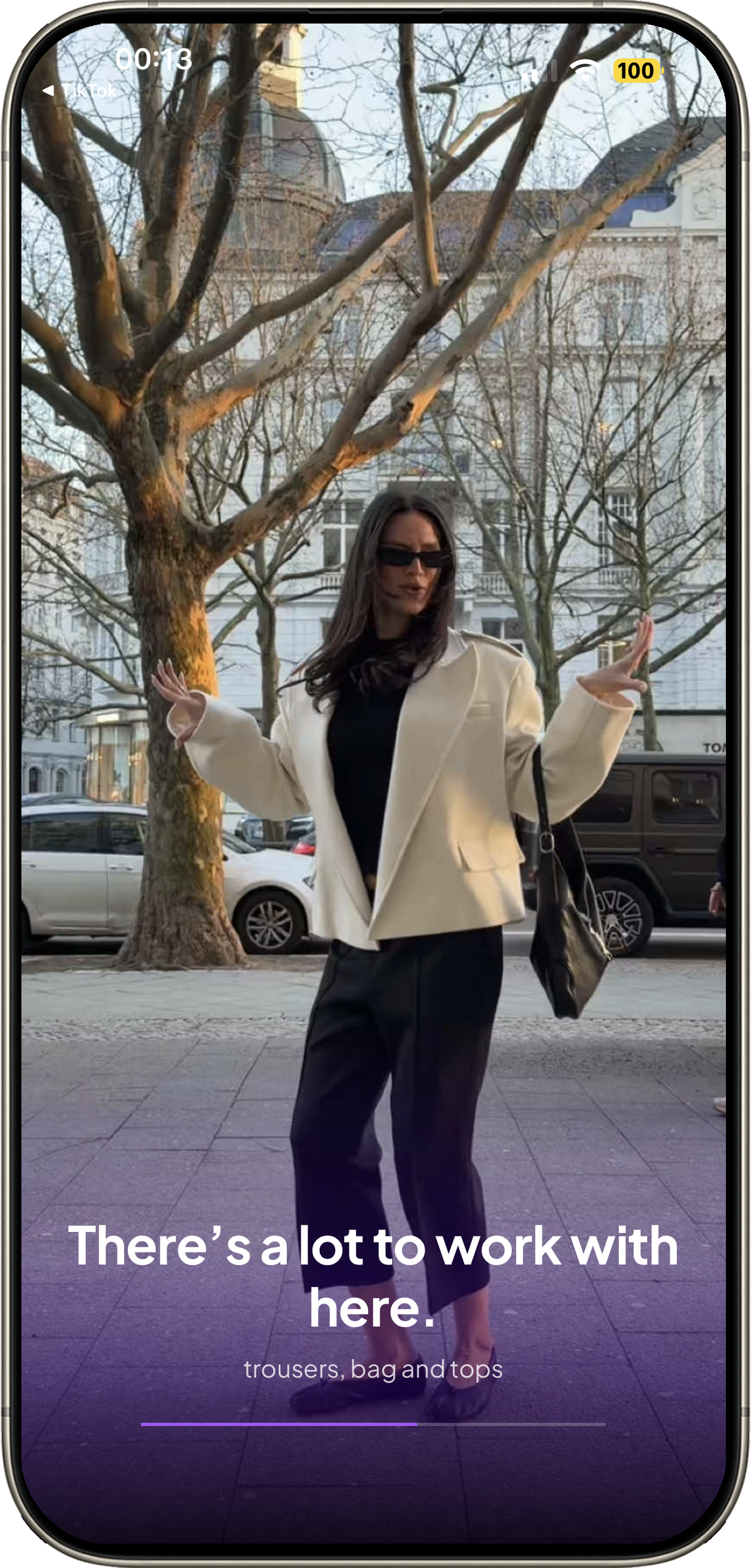 Step 2: Remode detects trousers, bag, and tops from the TikTok video