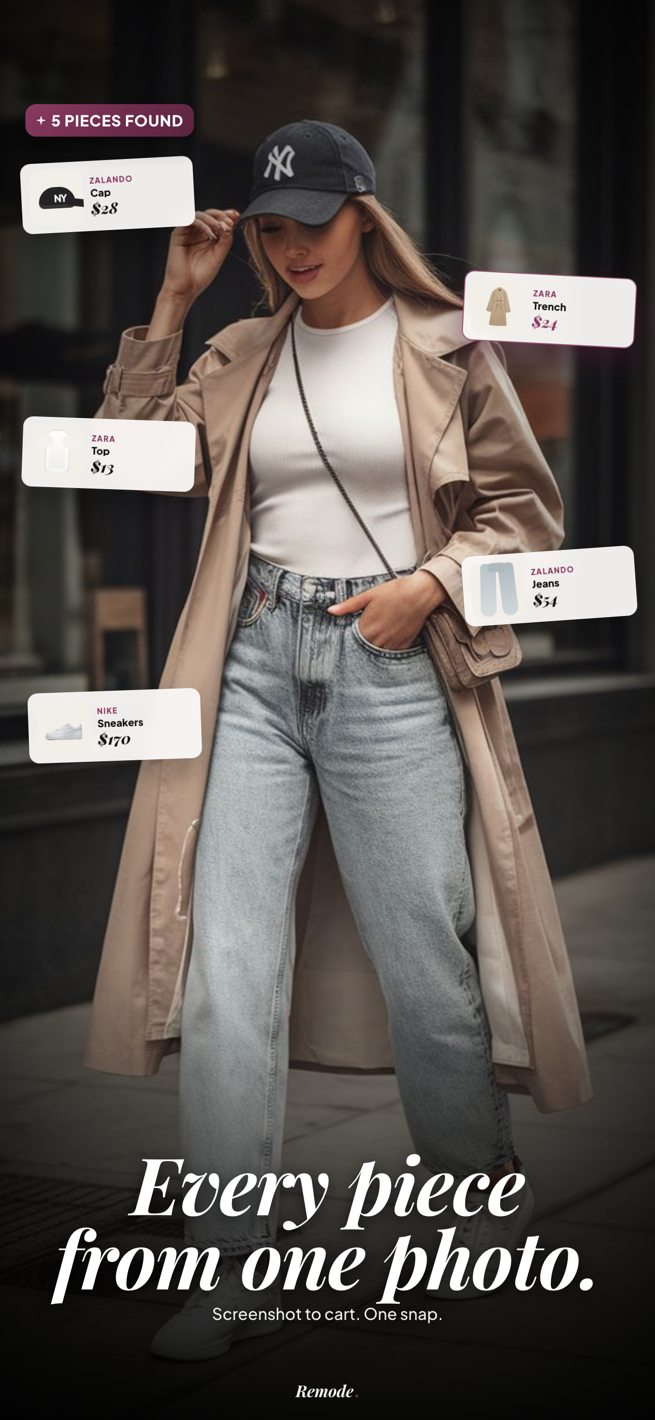 Remode detecting multiple pieces from one outfit photo