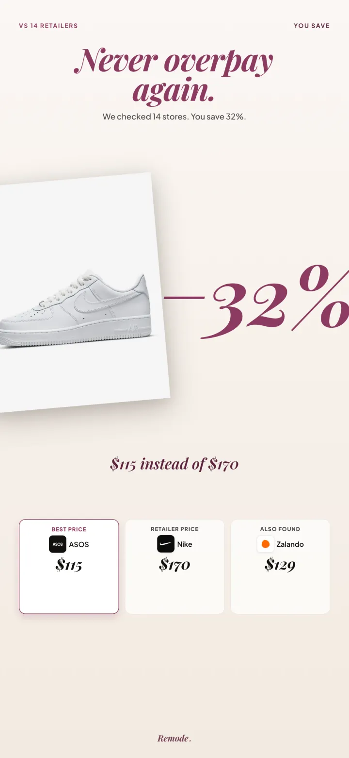 Schritt 3: Remode vergleicht Shop-Preise